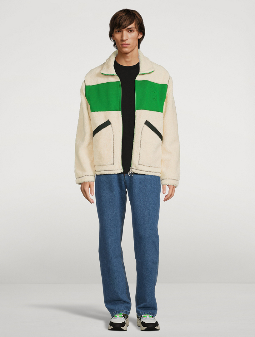 AMI PARIS Fleece Zip Jacket | Holt Renfrew Canada