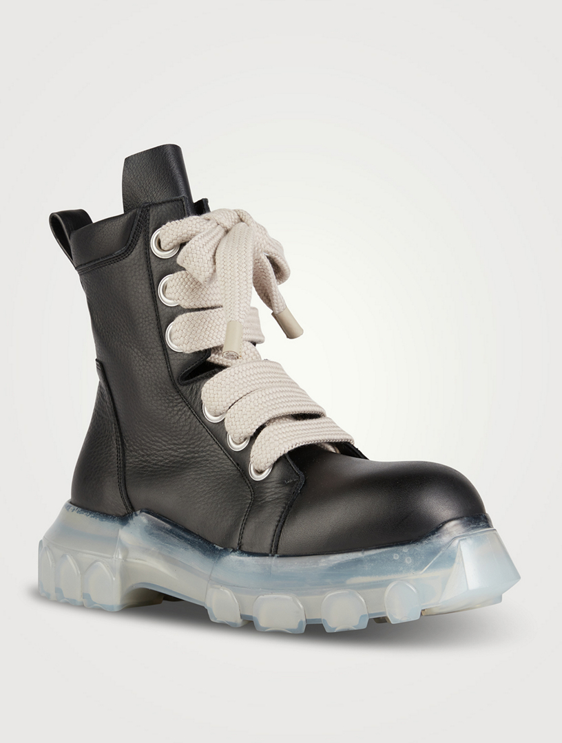 RICK OWENS Jumbo Lace Leather Tractor Boots | Holt Renfrew Canada
