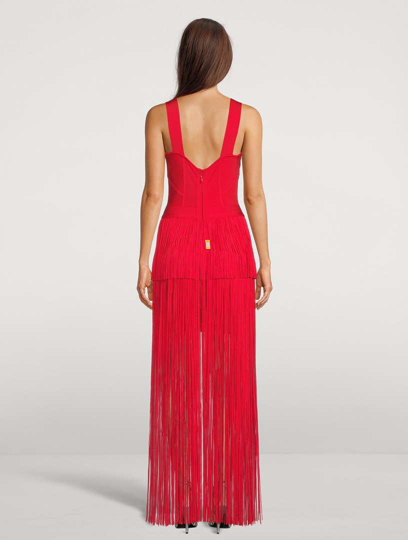 fringe gown