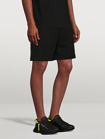 GIVENCHY Cotton Board Shorts With Bonded Branding Mens Black