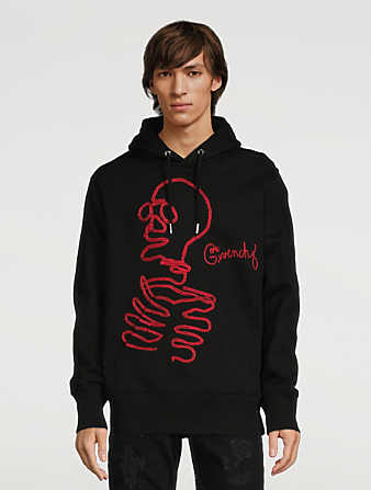 GIVENCHY Cotton Hoodie With Embroidery Mens Black