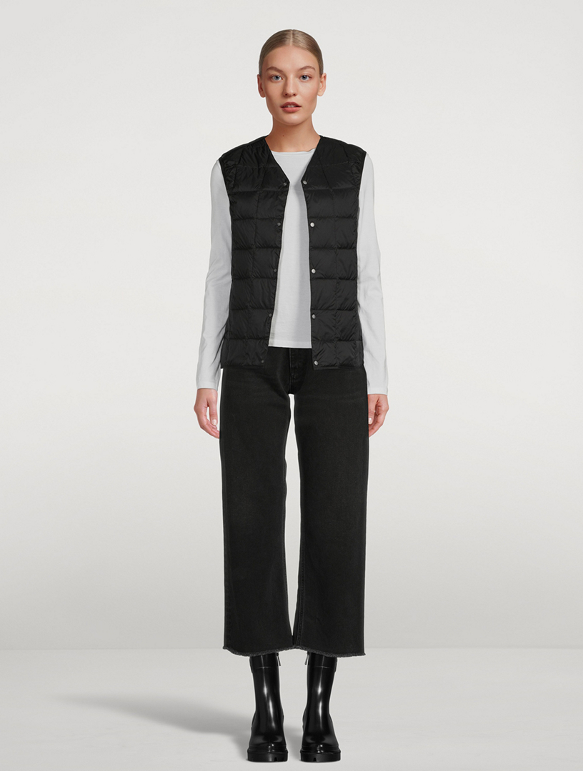 v neck down vest