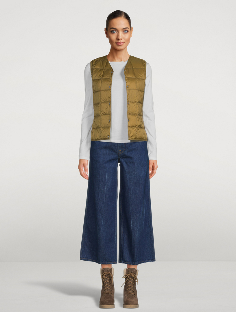 v neck down vest