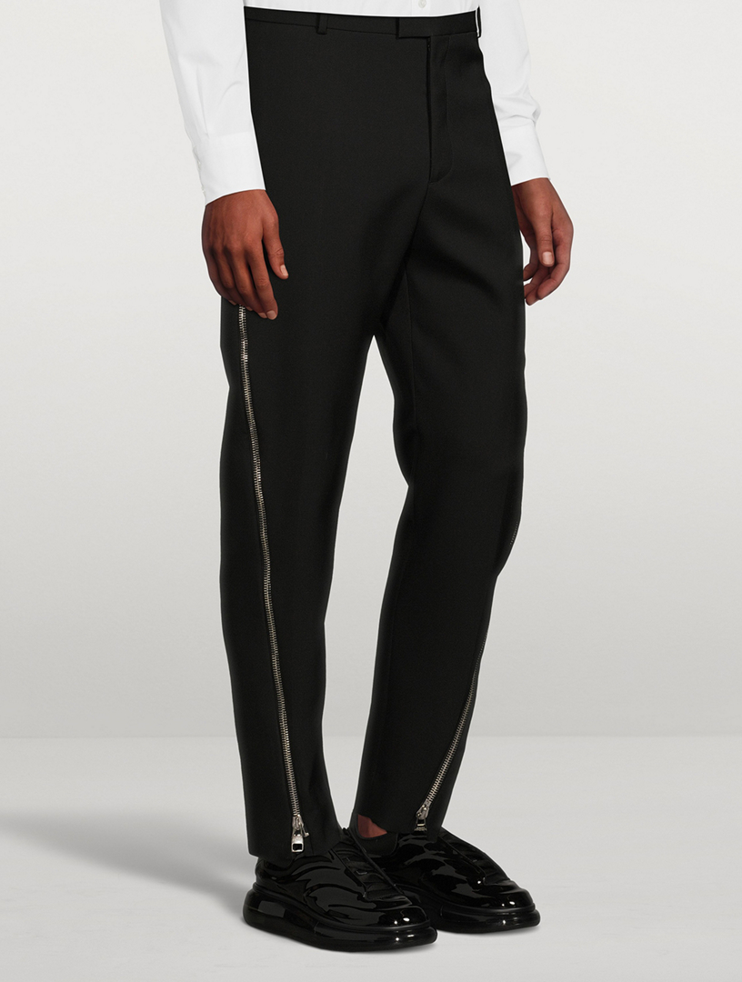 ALEXANDER MCQUEEN Wool Pants With Zip Detail Men's Black