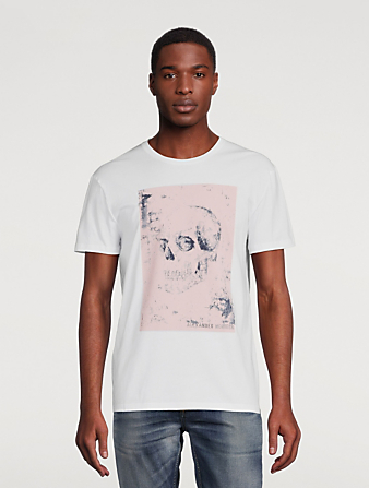 ALEXANDER MCQUEEN Cotton T-Shirt In Skull Print Mens White