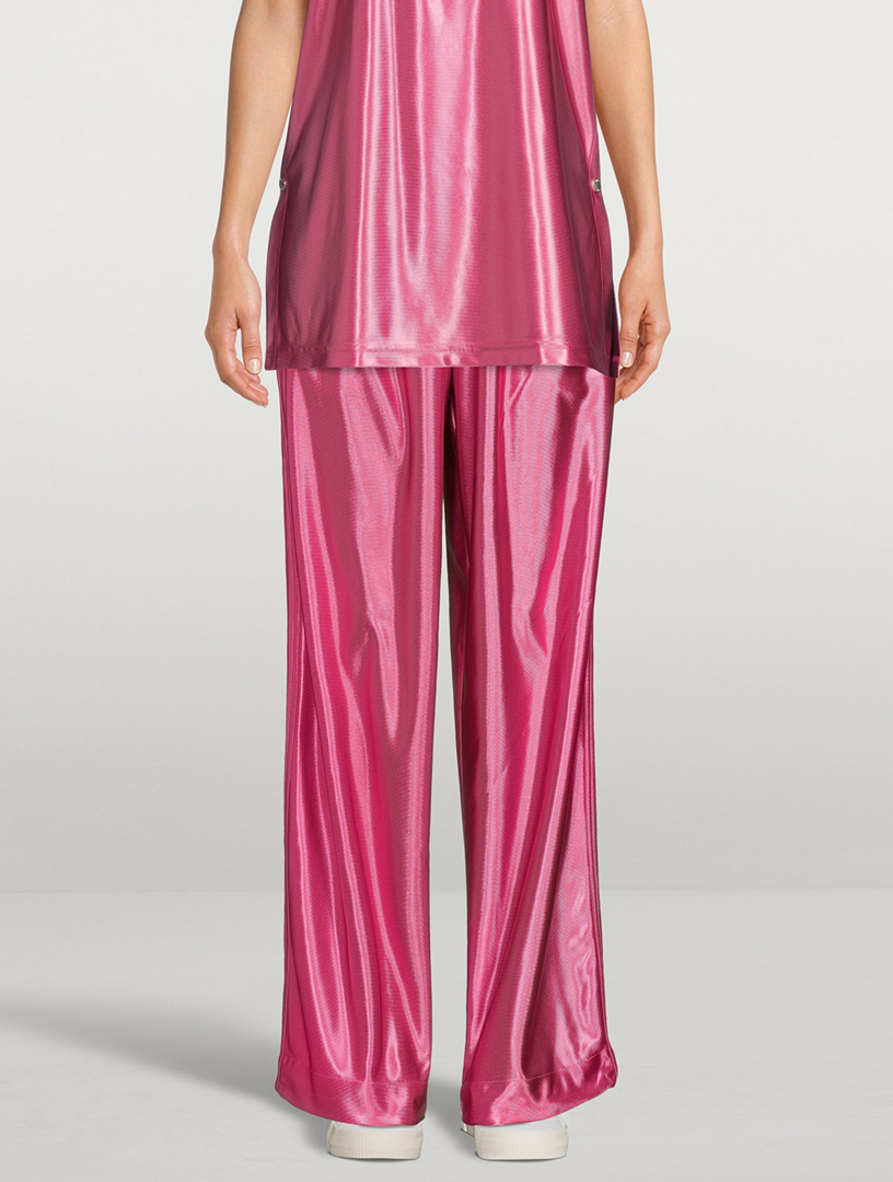 satin track pants womens