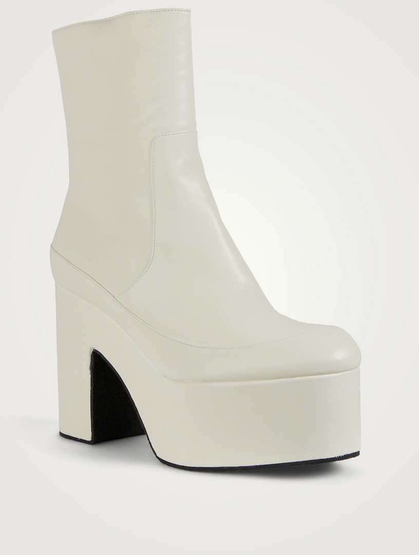 white leather platform boots