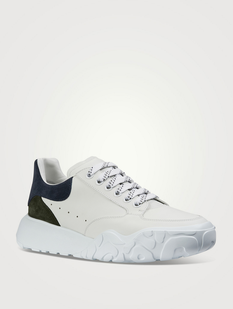 ALEXANDER MCQUEEN Leather Court Trainer Sneakers Mens White