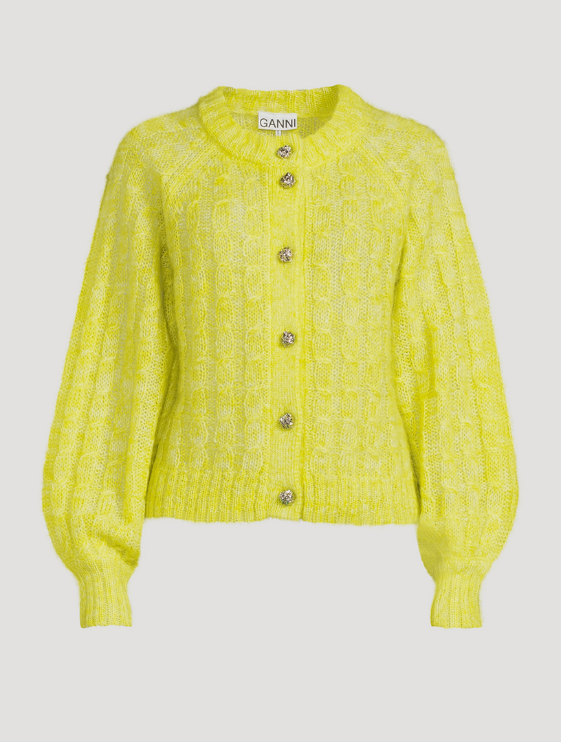 ganni cable knit cardigan