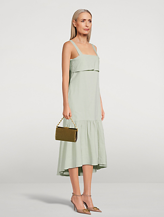 THEORY Good Linen Tie-Back Dress Women's Green