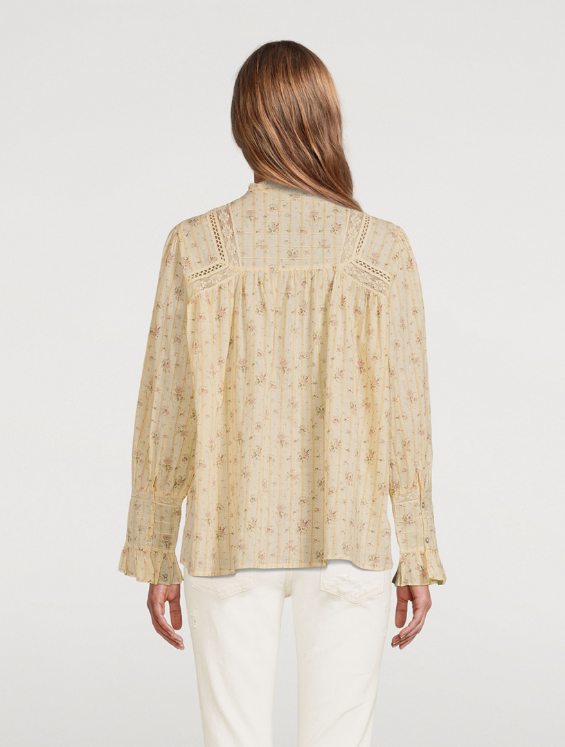 BA&SH Haby Peasant Blouse In Floral Print Holt Renfrew Canada
