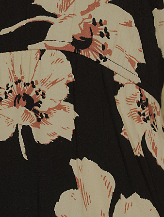 BA&SH Kory Midi Dress In Floral Print Women's Black