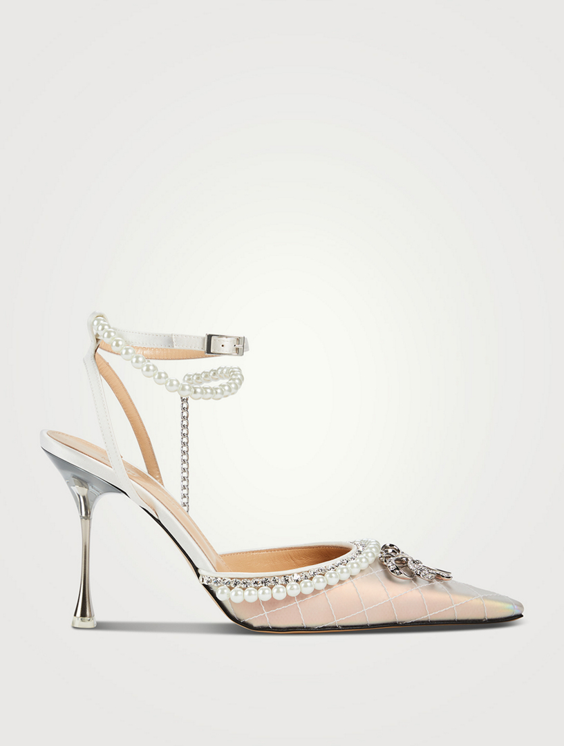 MACH & MACH Bow of Elizabeth Iridescent Satin Pumps | Holt Renfrew Canada