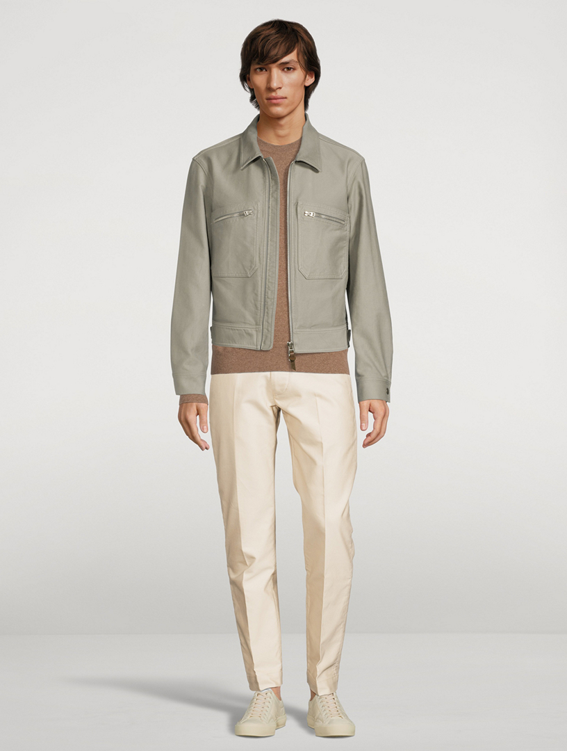 TOM FORD Brushed Cotton Zip Blouson Jacket | Holt Renfrew Canada