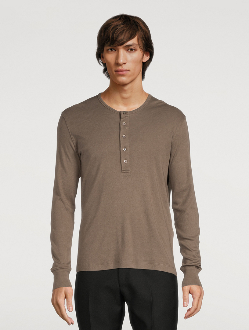 TOM FORD Cotton-Blend Henley Shirt | Holt Renfrew Canada