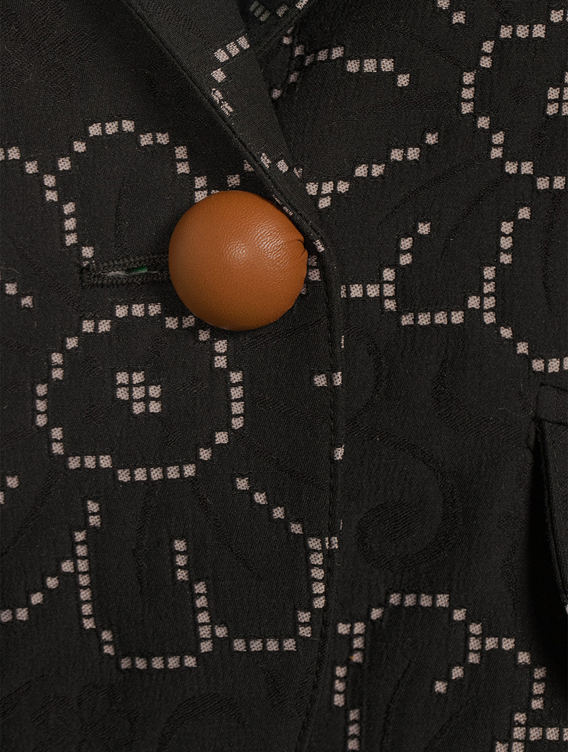 SMYTHE Pouf-Sleeve Blazer In Floral Print Women's Black