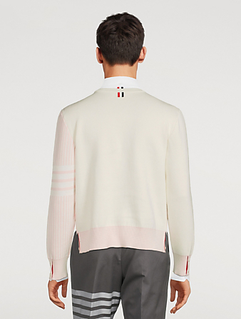 THOM BROWNE Funmix Cotton-Blend Sweater Mens Pink