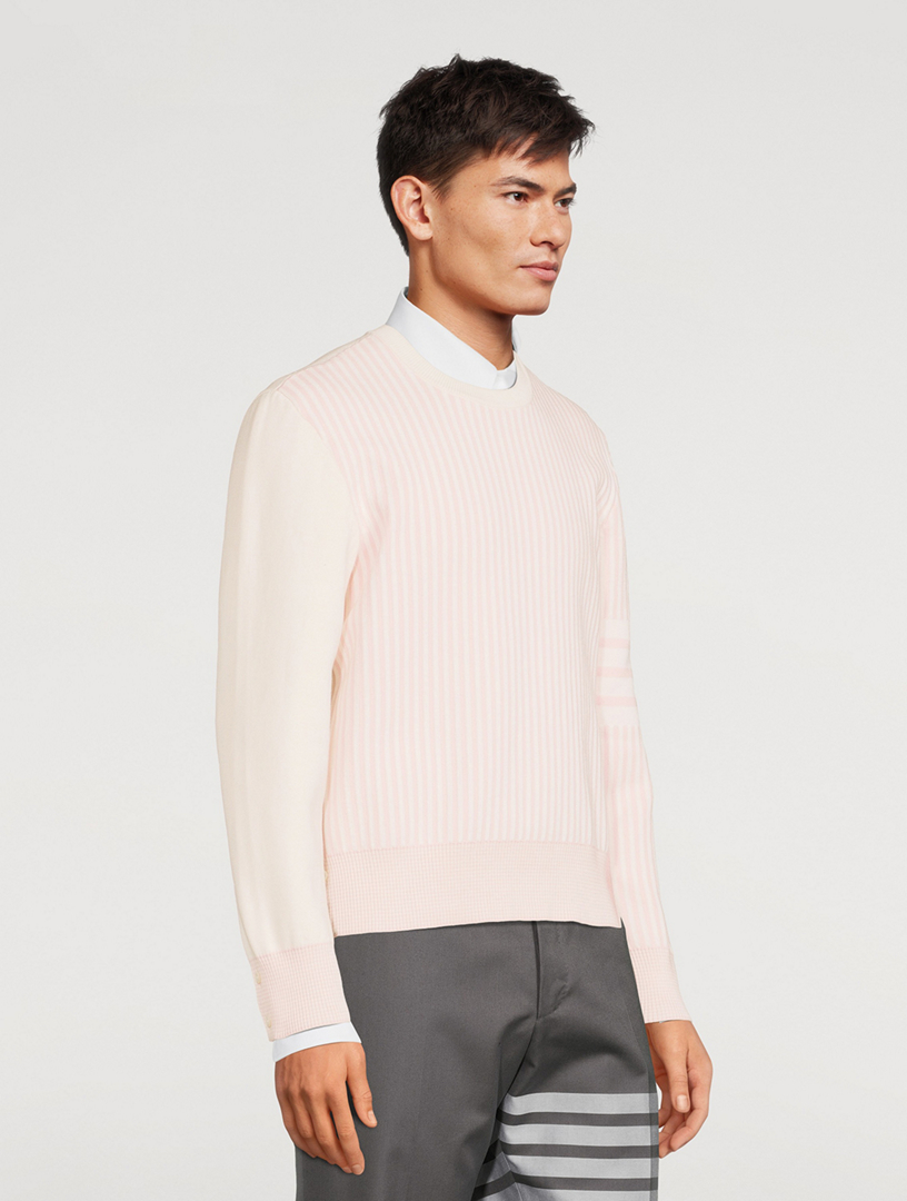 THOM BROWNE Funmix Cotton-Blend Sweater Mens Pink