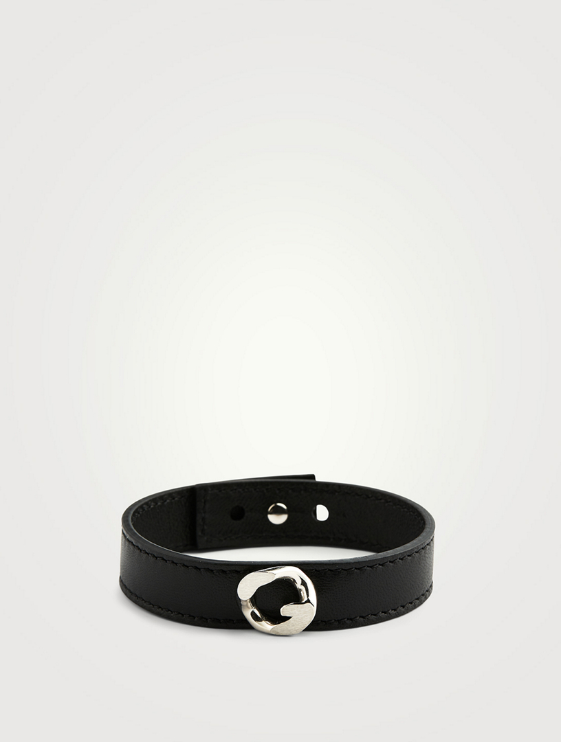 GIVENCHY G Chain Leather Cuff Bracelet Women's Metallic