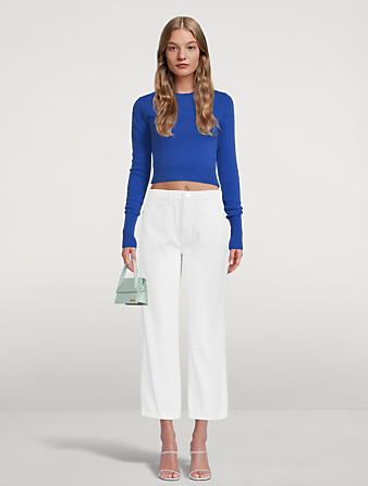 FRAME Le Jane High-Waisted Crop Jeans Women's White