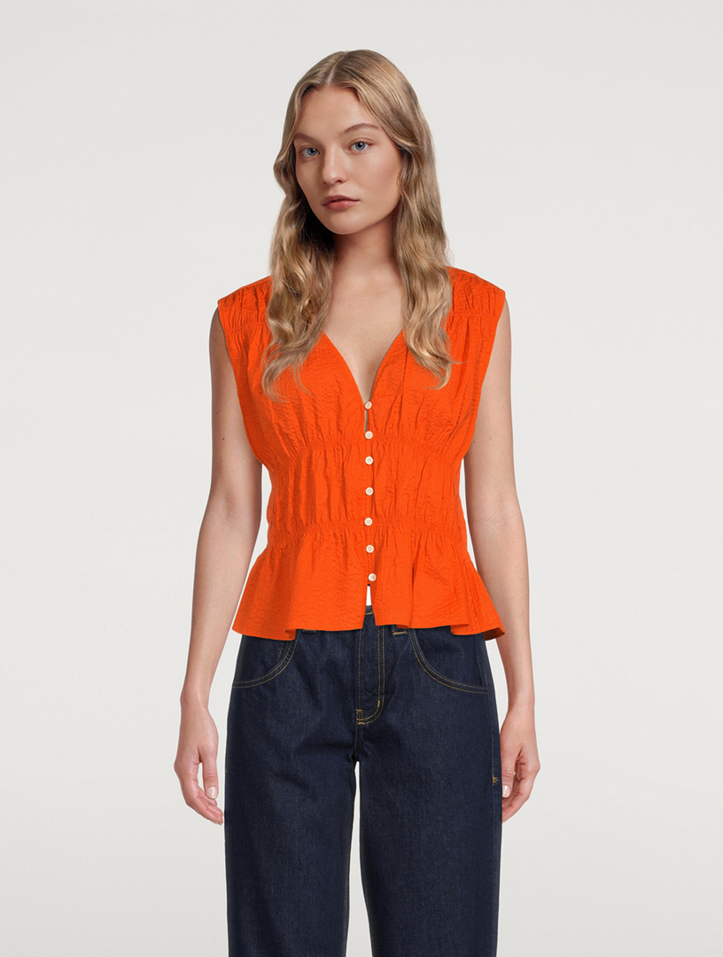 frame sleeveless blouse