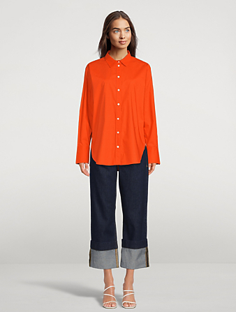 FRAME La chemise en coton biologique surdimensionnée Femmes Orange