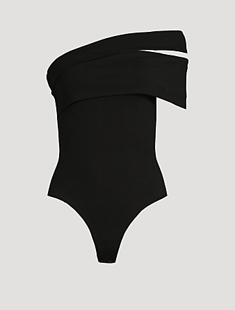 AGOLDE Sliced-Sleeve Bodysuit Women's Black