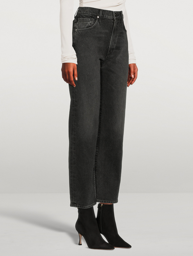 GOLDSIGN Mellery High-Waisted Straight Jeans Women's Black