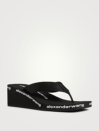 ALEXANDER WANG AW Wedge Thong Sandals Women's Black