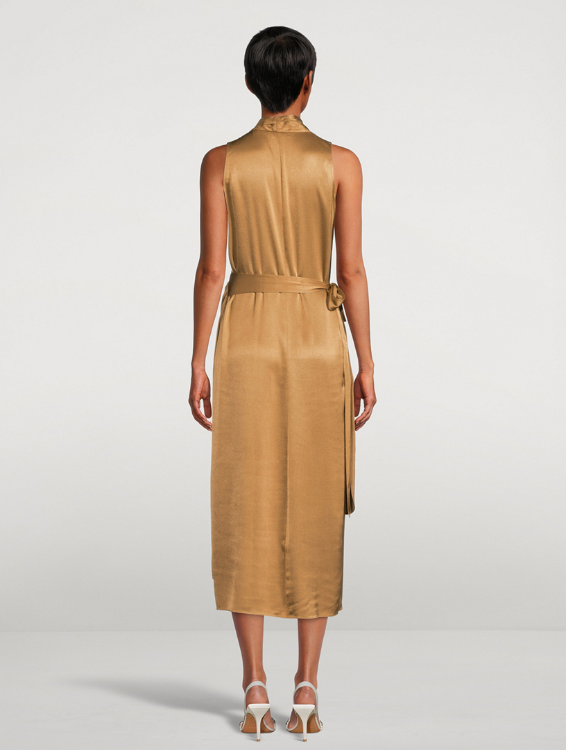 VINCE Satin Draped Wrap Dress Holt Renfrew Canada