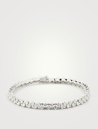 SUZANNE KALAN Fireworks 18K White Gold Flexible Tennis Bracelet With Diamonds Women's Metallic
