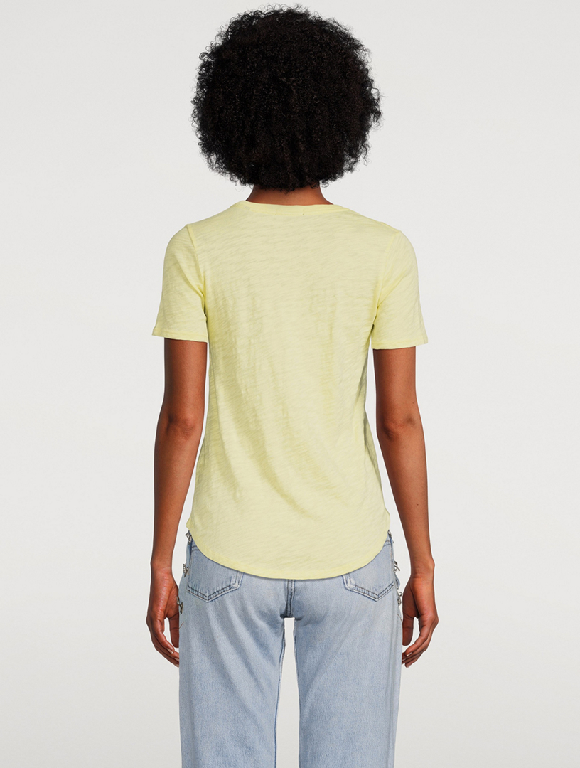 ATM ANTHONY THOMAS MELILLO Slub Jersey V-Neck T-Shirt Women's Yellow