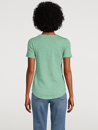 ATM ANTHONY THOMAS MELILLO Slub Jersey V-Neck T-Shirt Women's Green