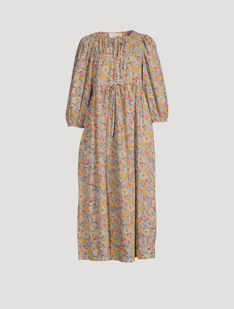 THE GREAT. The Bonnet Midi Dress In Floral Print Women's Multi