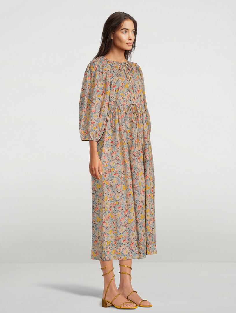 THE GREAT. The Bonnet Midi Dress In Floral Print Women's Multi