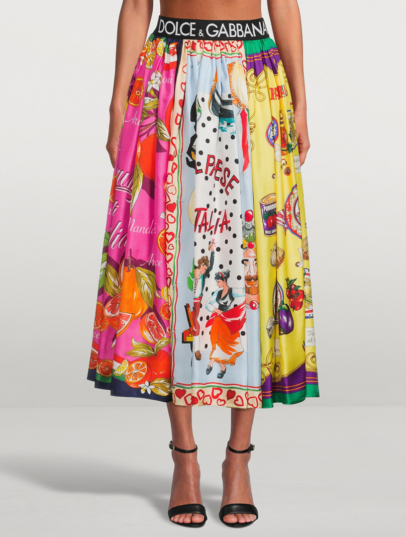 人気のファッションブランド！ JOHN NHOJ Sculpture Print Midi Skirt