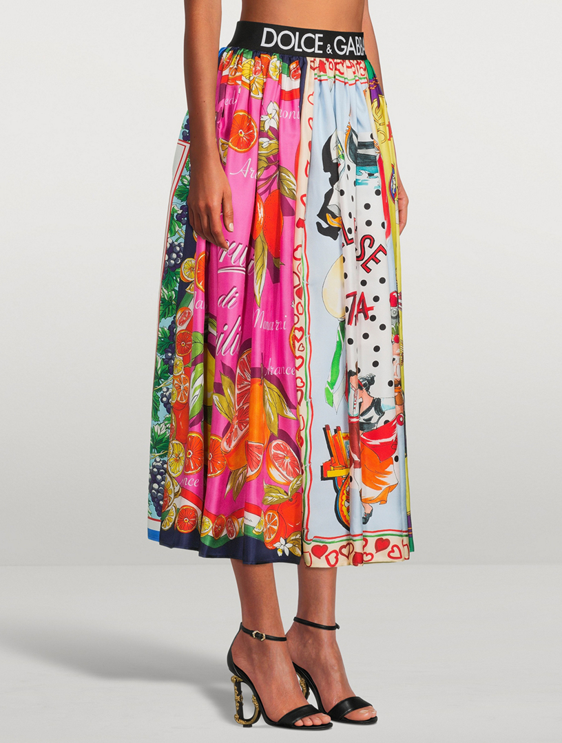 JOHN NHOJ Sculpture Print Midi Skirt スカート ひざ丈スカート