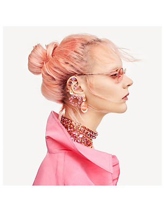 SWAROVSKI Millenia Pear Crystal Hoop Earrings Women's Pink