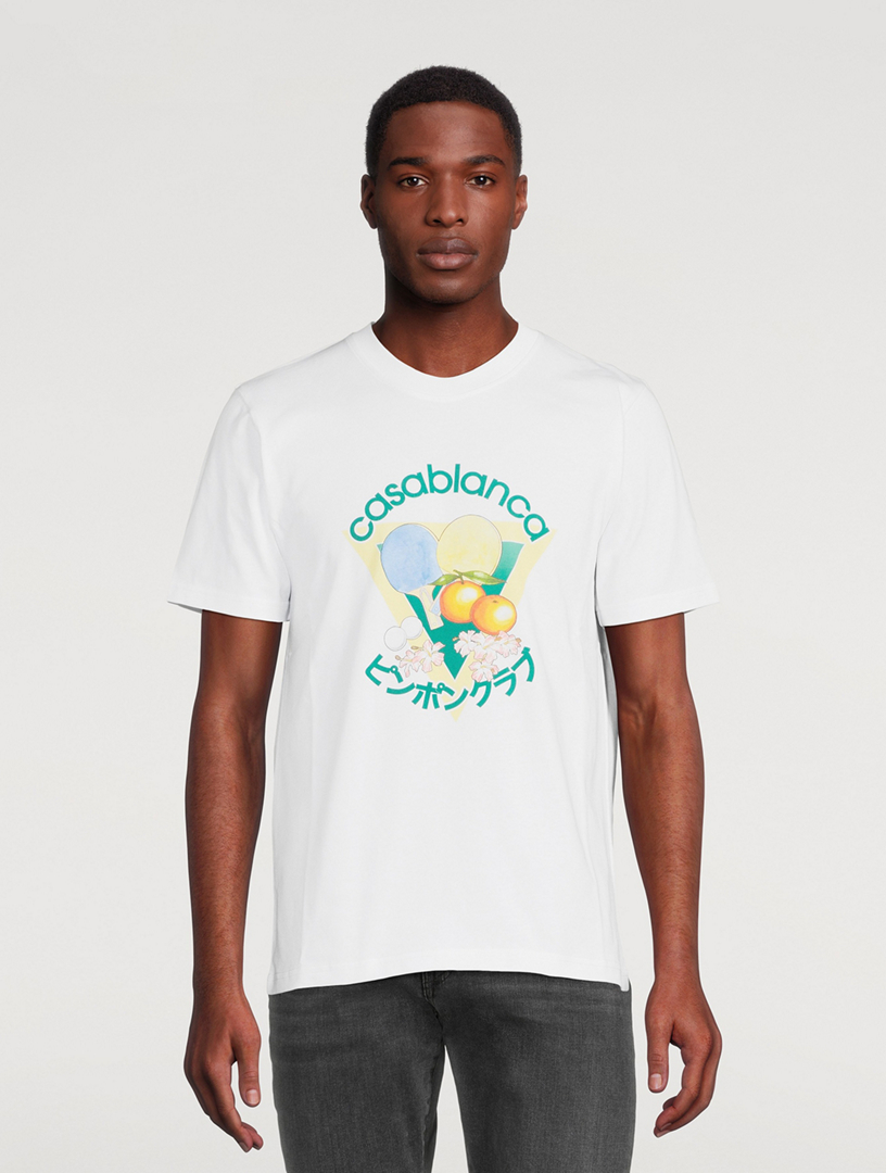 CASABLANCA Tee-shirt à graphique Ping Pong Club Hommes Blanc