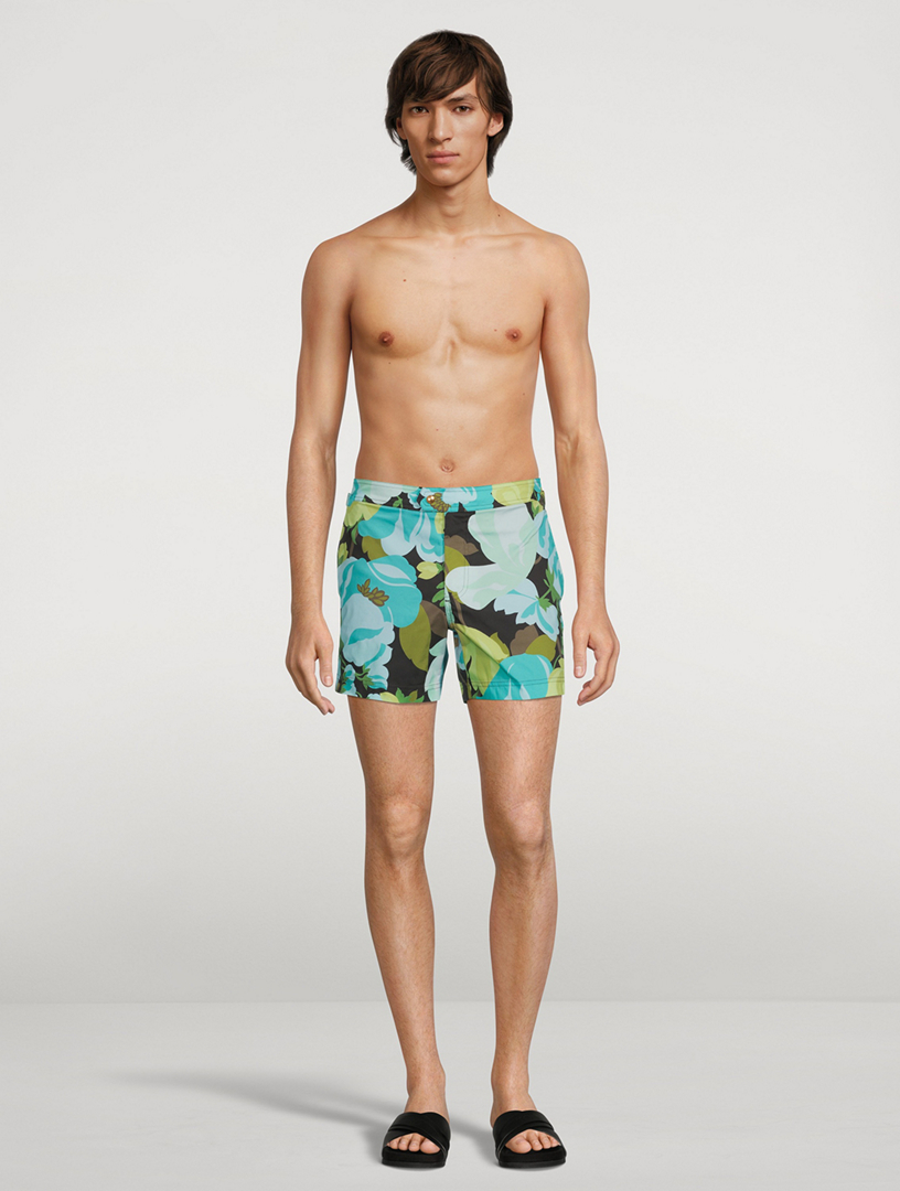 TOM FORD Swim Shorts In Floral Print Men's Blue