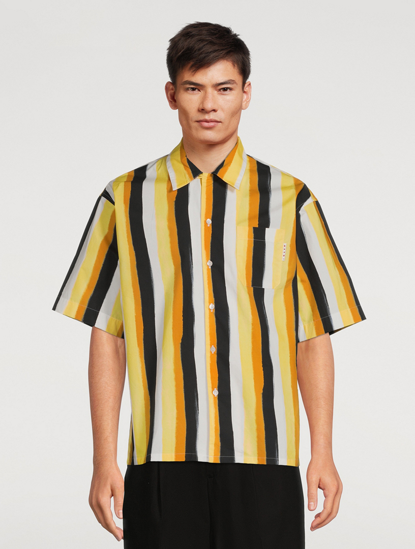 MARNI Cotton Bowler Shirt In Striped Print | Holt Renfrew Canada