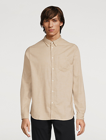 NORSE PROJECTS Anton Brushed Flannel Shirt Mens Beige