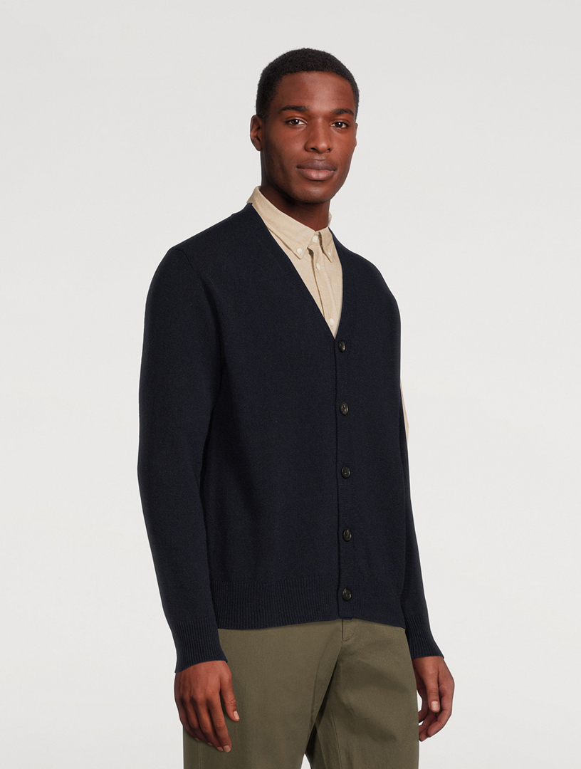 NORSE PROJECTS Adam Lambswool V-Neck Cardigan Men's Blue