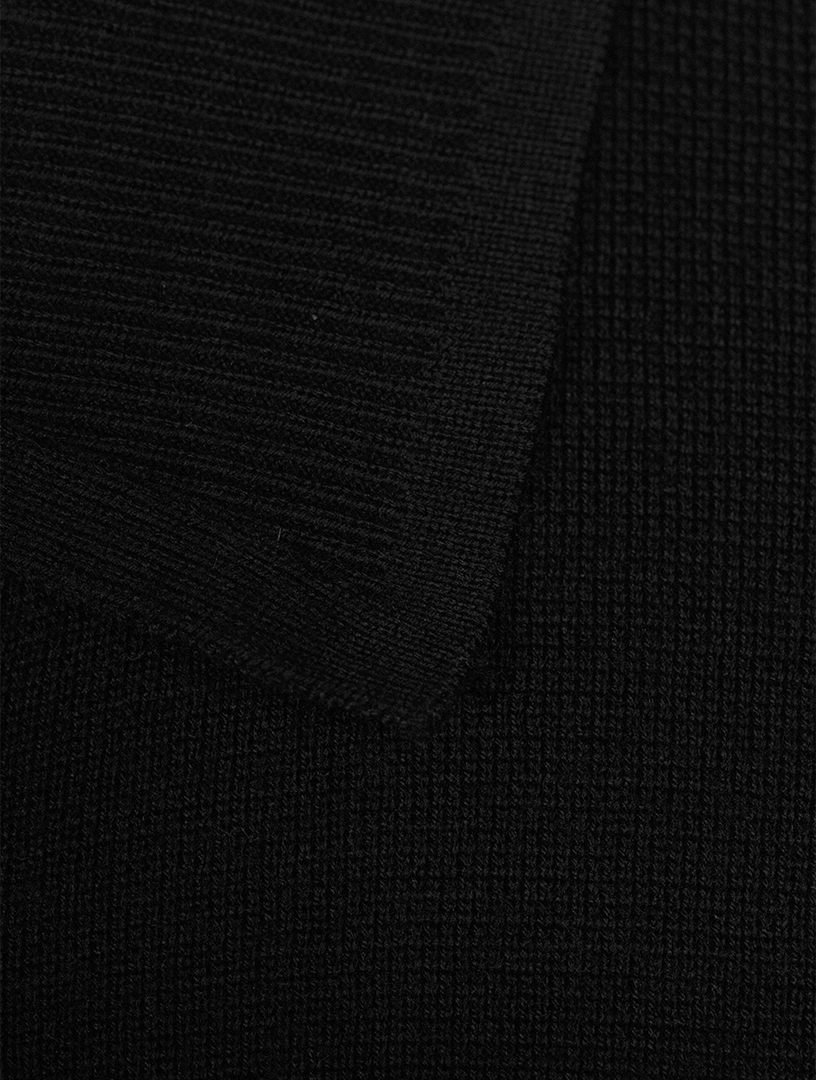 THEORY Regal Wool Zip Polo Cardigan Men's Black