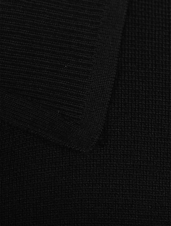 THEORY Regal Wool Zip Polo Cardigan Men's Black