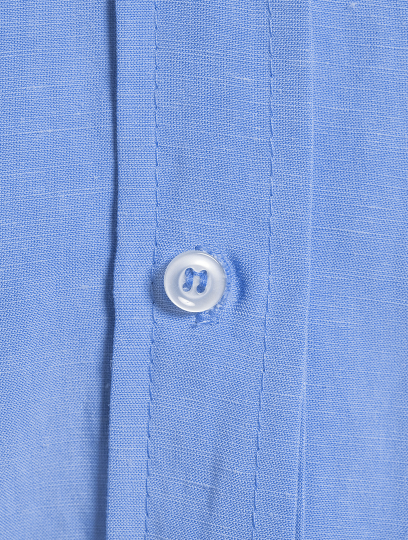 UNCLE STUDIOS The Short Sleeve Button Up Women's Blue