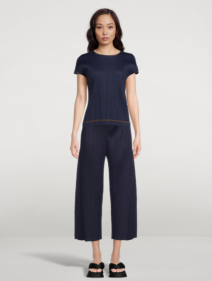 PLEATS PLEASE ISSEY MIYAKE Ramie Denim Top | Holt Renfrew Canada