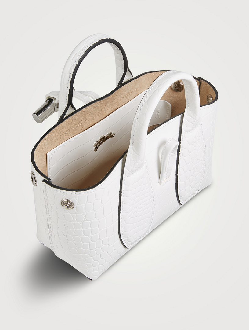 LONGCHAMP XS Roseau CrocEmbossed Leather Top Handle Bag Holt Renfrew