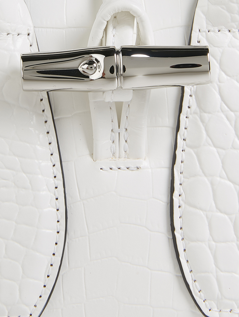 LONGCHAMP XS Roseau CrocEmbossed Leather Top Handle Bag Holt Renfrew