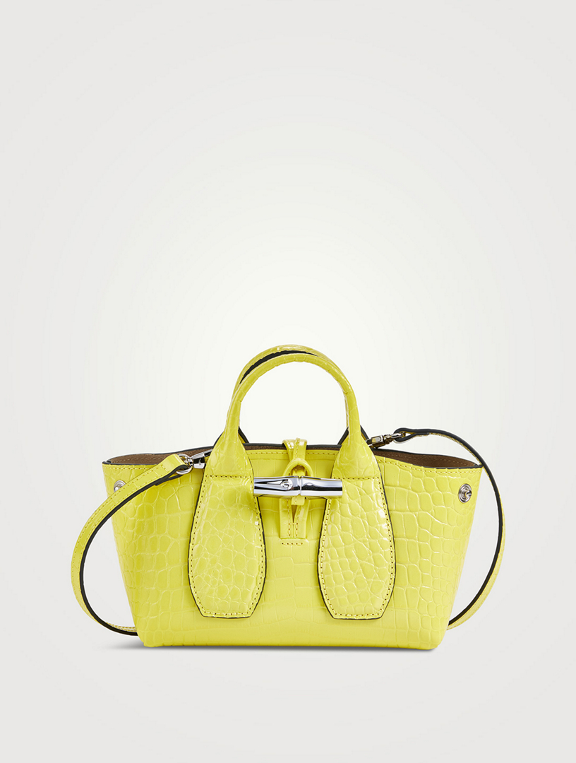 LONGCHAMP XS Roseau CrocEmbossed Leather Top Handle Bag Holt Renfrew